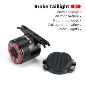 ROCKBROQ1 Bike Taillight 300mAh Battery 5 Lighting Modes IPX5 Waterproof Type-Rechargeable Colorful Lamp Bicycle Rear Light