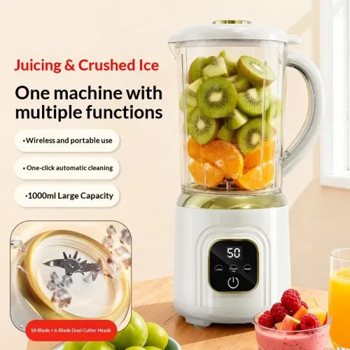 Comfook HP-198 Double Blade Cordless Juicer Blender 1000ml Large Capacity 60W Powerful Ice Crushing Digital Display Healthy Drink Mixer