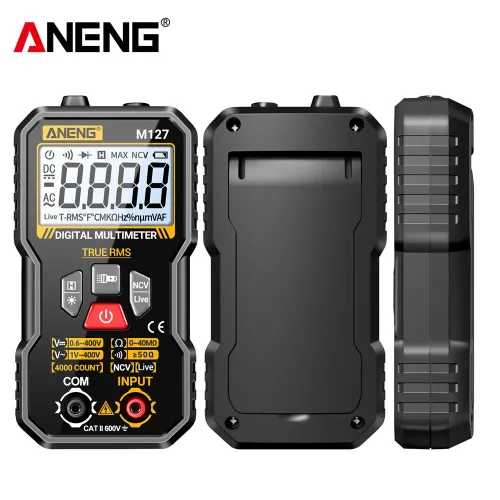 ANENG M127 Digital Multimeter True RMS 4000 Counts Automatic Identification High-Definition Backlight LCD Compact Portable Multimeter AC DC Voltage Resistance Measurement