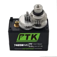 PTK 7465 MG 25T Aluminum Gear 180 9g Digital Waterproof RC Servo for Robot Fixed Wing Car and Aircraft Model