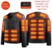 TENGOO 24 Areas Dual Switch Control Heated Jacket for Men Women USB Charging V-neck Winter Electric Heating Winter Jacket Cold-proof