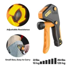 KALOA10-120KG Adjustable Hand Grip Strength Trainer Mechanical Counter Forearm Exerciser Power Strengthener for Gym Fitness Equipment with Counting Function