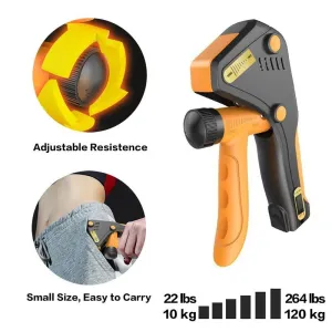 KALOA10-120KG Adjustable Hand Grip Strength Trainer Mechanical Counter Forearm Exerciser Power Strengthener for Gym Fitness Equipment with Counting Function