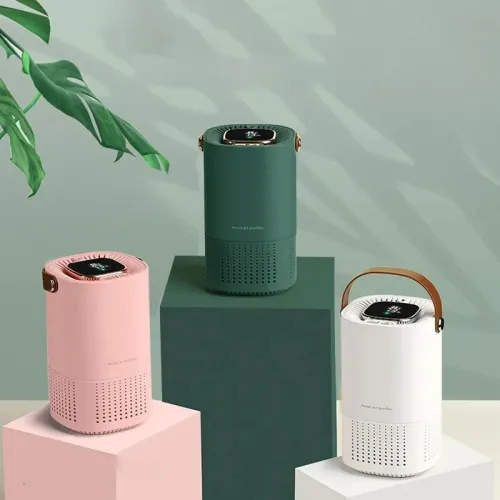 Portable Air Purifier LED Digital Display Wireless Odor Removal Negative Ion Generator for Car and Home