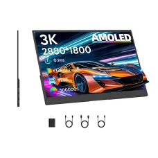 UPERFECT 16 Inch Portable Monitor 120Hz 2880*1800 3K AMOLED IPS Type C Portable Computer Monitor Gaming Display Screen for Smartphone Tablet Laptop Game Consoles