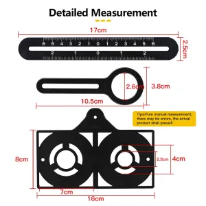 6/9/12 Fold Aluminium Alloy Angle Ruler Finder Measuring Ruler Perforated Mold Template Tool Locator Drill Guide Tile Hole