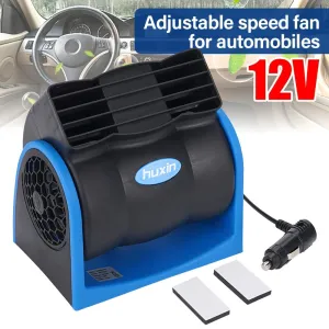 12V Universal Car Bladeless Air Conditioning Fan Car Silent Electric Fan Adjustable Speed Turbo Cooling Cooler Fan
