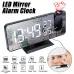 LED Mirror Alarm Clock Big Screen Temperature and Humidity Display with Radio and Time Projection Function Electronic Clock Rechargeable