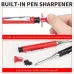 Refillable Carpenter Pencil Set Woodworking Marking Pen Deep Hole Marker High Precision Mechanical Pencil for Accurate Craftsmanship and Drafting Essential Tool for Engineers Carpenters and Architects