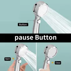 Shower Head High Pressure Digital Display Four Modes Handheld Bathroom Shower Accessory Water Saving Pressurized Adjustable Spray LED Temperature Display