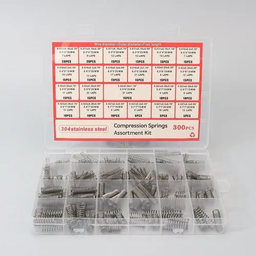 Premium Stainless Steel Compression Springs 300 Pieces 24 Sizes High Corrosion Resistance Ideal for Mechanical Repairs Electronics DIY Projects 304 Stainless Steel Springs Assortment Kit