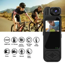 Y9 1080P Back Clip Portable Sports Camera 2K WiFi Infrared Night Vision Digital Video Recorder with 180 Rotary Lens Police Small Camcorder