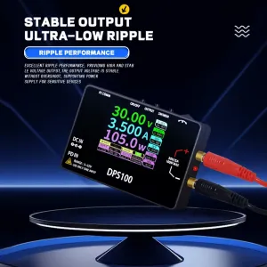 DPS100 DC Power Supply 2.4-inch HD Screen 100W Output Type-C DC Input Adjustable Voltage and Current 10 Preset Outputs