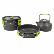 2~3 Person Camping Tableware Aluminum Nonstick Cookware Outdoor Cooking Pan Supplies Kettle Pot Pan Bowl Hiking Trip Picnic