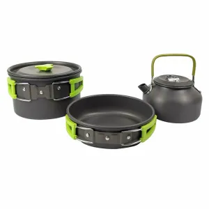 2~3 Person Camping Tableware Aluminum Nonstick Cookware Outdoor Cooking Pan Supplies Kettle Pot Pan Bowl Hiking Trip Picnic