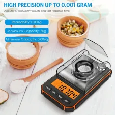 Professional 0.001g Portable Mini Digital Scale High Precision 50g Range LCD Display For Jewelry Kitchen Lab Weighing