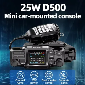 ZASTONE D500 Dual Band Mobile Radio 137-174MHz 400-470MHz 25W High Power 1052 Memory Channels LCD Screen Encryption Technology Secure Communication