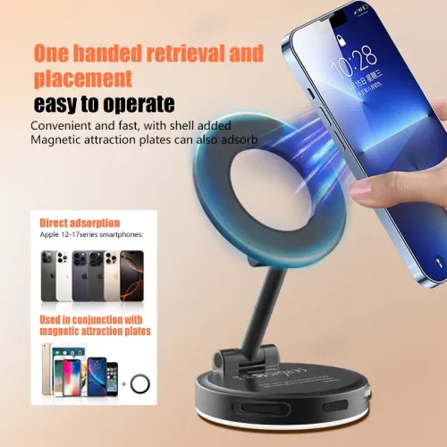 K3 Mobile Phone Filling Light Magnetic 360 Rotation Adjustable Stepless Dimming Foldable for Phone Selfie Vlog Live Streaming