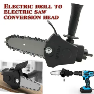 Portable Woodworking Conversion Kit 4 Inch Cutting Tool Chainsaw Adapter for Electric Drill with High Precision