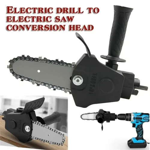 Portable Woodworking Conversion Kit 4 Inch Cutting Tool Chainsaw Adapter for Electric Drill with High Precision