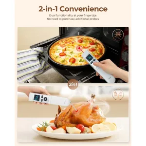 EU US Direct ERICKHILL ROOKPRO 2in1 Infrared Thermometer Gun with Meat Probe Fast Accurate Readings Non-Contact Sensor Wide Temperature Range Foldable Probe