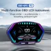 6-inch LCD Screen P3 Car Head Up Display 36 Function OBD+GPS Dual System HUD Slope Meter Accelerometer Breathing Ambient Light