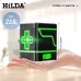 HILDA Laser Level 2 Lines Green Light Mini Self-Leveling Horizontal And Vertical Cross Super Powerful Laser Beam Line