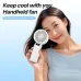 Foldable Handheld Fan 150 High Speed Adjustable Noise Free USB Rechargeable 5000mAh Lightweight Design Cooling