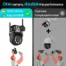 6MP HD Dual Lens Wifi IP Camera PTZ Outdoor AI Tracking Two Way Audio Night Vision Full Color Camera for Home Security P2P iCSee EU Plug