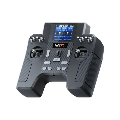 HOTRC HT-8A 2.4GHz 8CH FHSS 1.7-Inch Color Screen Radio Transmitter with F-08A Receiver for RC Car Boat Airplane Models