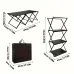 Xmund 2-in-1 Ultra-Light Outdoor Folding Shelves and Tables Camping Portable Multi Layer Shelves Table Picnic Supplies Equipment Storagefor Outdoor Camping, Picnics, BBQs