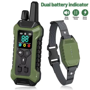 PC30 Electric Dog Training Collar Remote Control Pet Anti Bark IP67 Waterproof Rechargeable Beep Shock Vibration Mode 3140000ft Range Type-C Charging Remote Pet Controller