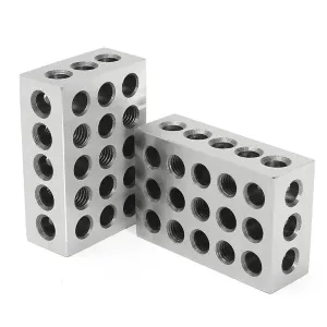 Machifit 2pcs 1x2x3 Inch Blocks 23 Holes Parallel Clamping Milling Tool Precision 0.0001 Inch
