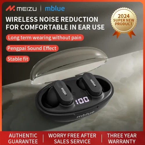 MEIZU Mblue AR01 In-ear Headset Wireless bluetooth 5.4 Earphone Dual Coaxial Driver Unit 360 Surround Stereo AI Call Noise Cancelling 50H Playback Digital Display Sports Headphones