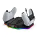 DOBE PS5 Slim Game Console Cooling Base with RGB Colorful Ambient Light Game Controller Charging Station TP5-3583