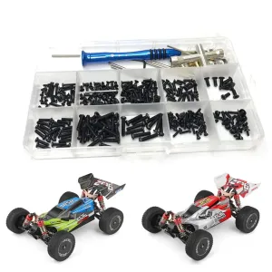 300pcs M2 M2.5 M3 Screw Fastener Kit Cross Sleeve Hex Wrench Swing Arm Pin Screws for Wltoys 144001 144010 124016 124017 124019 RC Car Parts