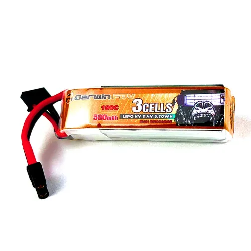 DarwinFPV 11.4V 500mAh 100C 3S LiPo Battery XT30U-F Plug for BABY APE/PRO/V2 RC Drone FPV
