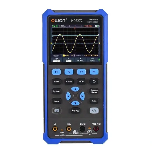 OWON HDS200 Series 2CH Handheld Oscilloscope 40/70/100MHz Bandwidth 20000 Counts Multiumeter OSC + DMM + Waveform Generator 3 in 1 Suitable for  Automobile Maintenance and Power Test
