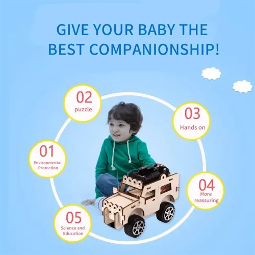 Innovative Technology Small Production for Jeep Car Electric Toy Student Scientific Experiment DIY Handmade Model School Supplies