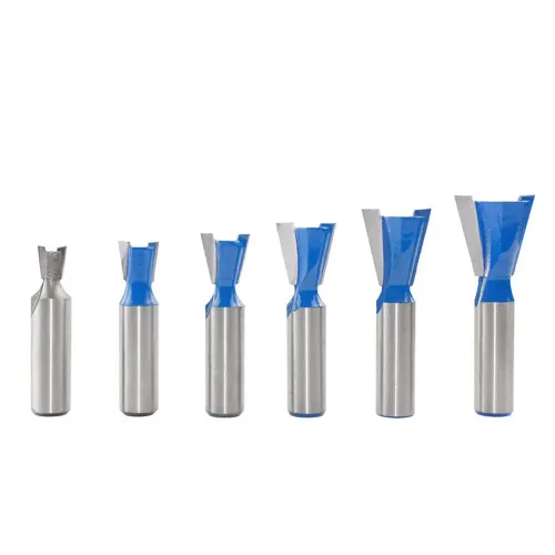 LAVIE 6pcs 12mm 1/2" 1/4" Shank Dovetail Router Bits Set 14 Degree Joint Router Bit Woodworking Engraving Bit Milling Cutter for for Making Boxes Drawers Chests