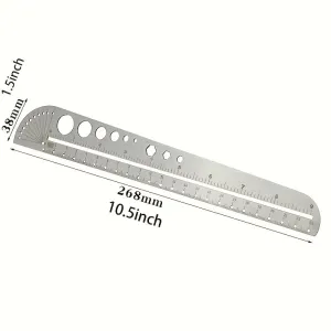 Multifunctional Stainless Steel Profiled Ruler Protractor Compass 201 Stainless Steel Precision Measuring Tool for Designers and Craftsmen