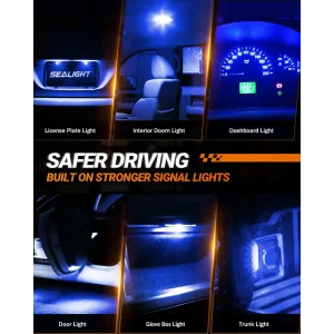 SEALIGHT Pack of 10 LED Bulbs T10 2835 Dome Light Width Lights Signal Lights 60LM Brightness Instrument Lights