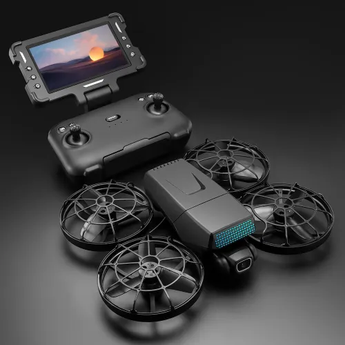 WLRC M8 WiFi FPV with Folded 4.3" LCD Screen Controller HD Camera Servo Gimbal Optical Flow Hover Brushless LED Foldable Pocket RC Drone Quadcopter RTF