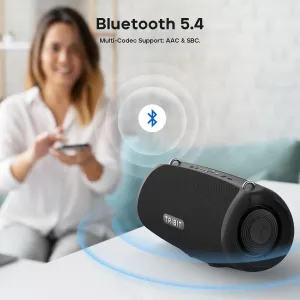 Tribit StormBoxLava 80W Portable bluetooth 5.4 Speaker Wireless Speaker 2x30W Neodymium Magnet Woofers 2x10W Silk Dome Tweeters 43Hz Ultra Deep Bass 24H Playback TWS Pairing IP67 Waterproof Outdoors Speakers with Detachable Shoulder Strap