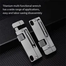 IPRee Titanium Alloy Outdoor Multifunctional Mini Adjustable Wrench Portable Camping Maintenance Accessories EDPocket Tool