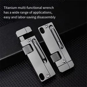 IPRee Titanium Alloy Outdoor Multifunctional Mini Adjustable Wrench Portable Camping Maintenance Accessories EDPocket Tool
