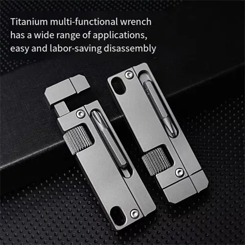 IPRee Titanium Alloy Outdoor Multifunctional Mini Adjustable Wrench Portable Camping Maintenance Accessories EDPocket Tool