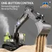 HuiNa Toys 1661 RTR 1/18 2.4G 13CH RC Excavator Alloy Bucket Engineering LED Light Spray 680 Rotation Remote Control Vehicles Models