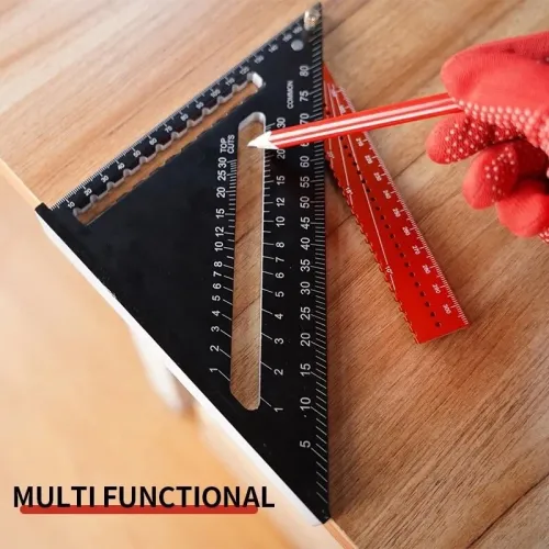 New Woodworking Triangle Ruler Foldable Fixed with Magnet Adjustable Angle 7 Inch 12 Inch Aluminum Alloy Triangle Ruler