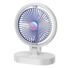 Folding Small Fan Portable Home Mute USB Desktop Charging Three Level Atmosphere Night Light Small Electric Fan